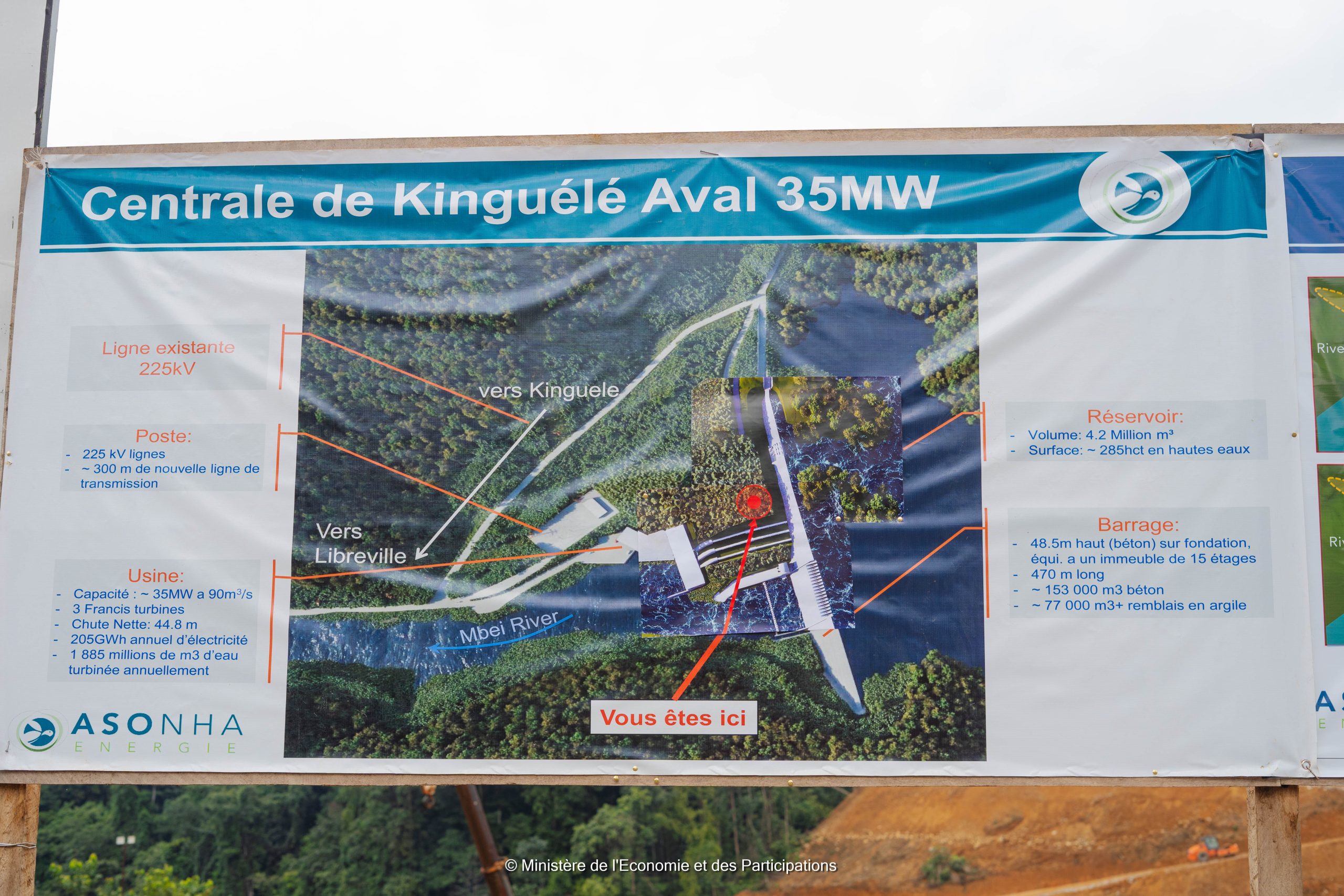 Visite du chantier de construction du barrage de Kinguélé-Aval