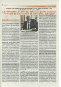 INTERVIEW DE MONSIEUR LE MINISTRE D’ÉTAT JEAN-FIDÈLE OTANDAULT DANS L’UNION DU 10 AOUT 2018