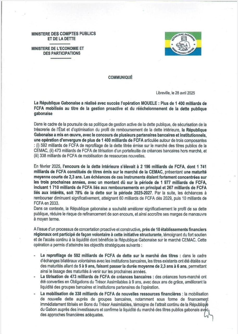 La République Gabonaise a réalisé avec succès l’opération MOUELE